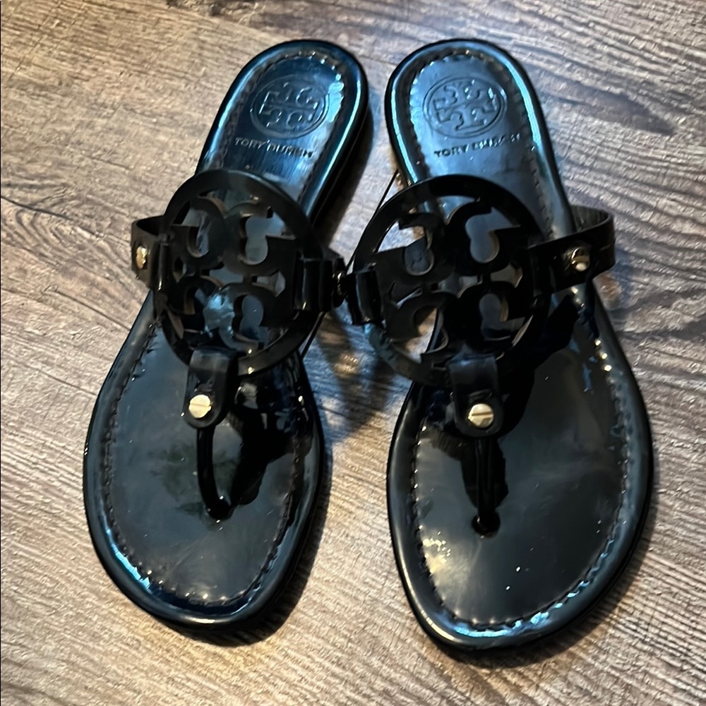 Black Logo Sandals